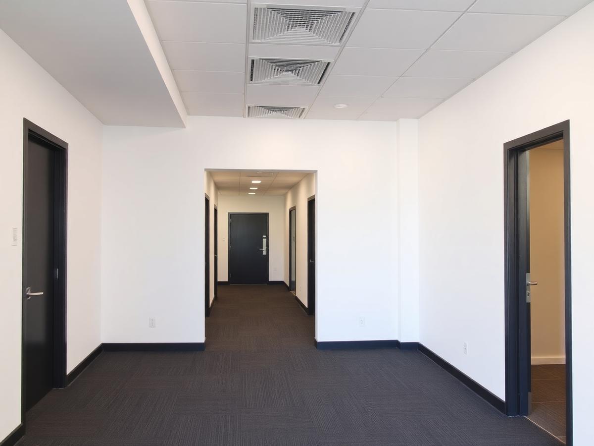 Freshly painted commercial office interior